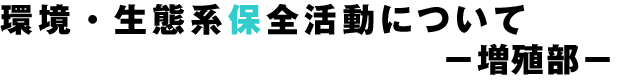 環境・生態系保全活動について 増殖部