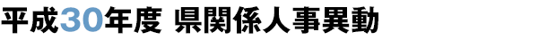 平成30年度 県関係人事異動