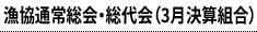 漁協通常総会・総代会（3月決算組合）